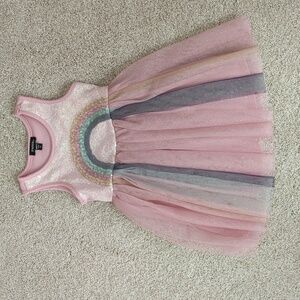 Zunie Sleeveless Rainbow Sequin Dress